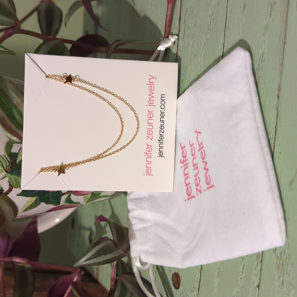 NEW Jennifer Zeuner Mini Star Double Choker Gold Necklace
